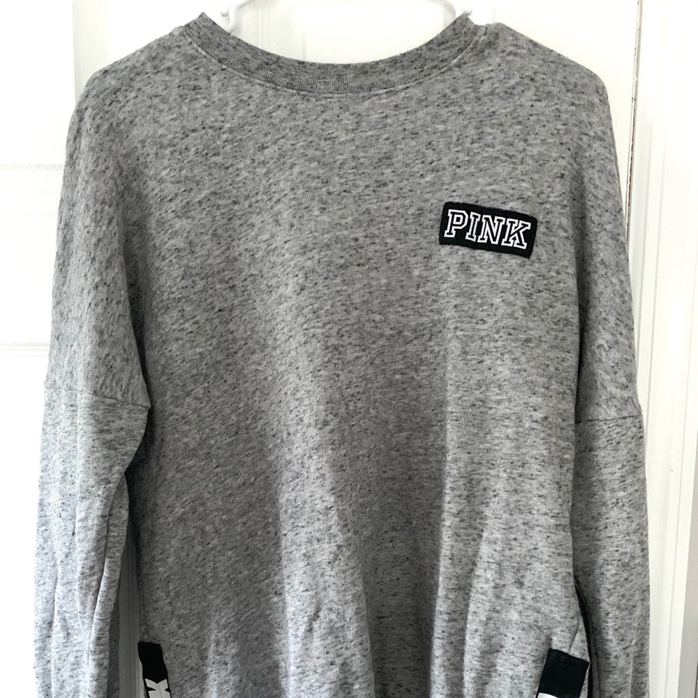 PINK Crew Neck Sweatshirt with Side Zippers